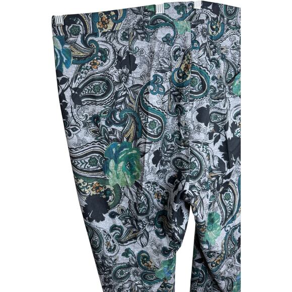 Susan Graver Printed Regular  Ponte Slim Leg Ankle Pants Dark Jade 3X NWOT - Picture 7 of 12